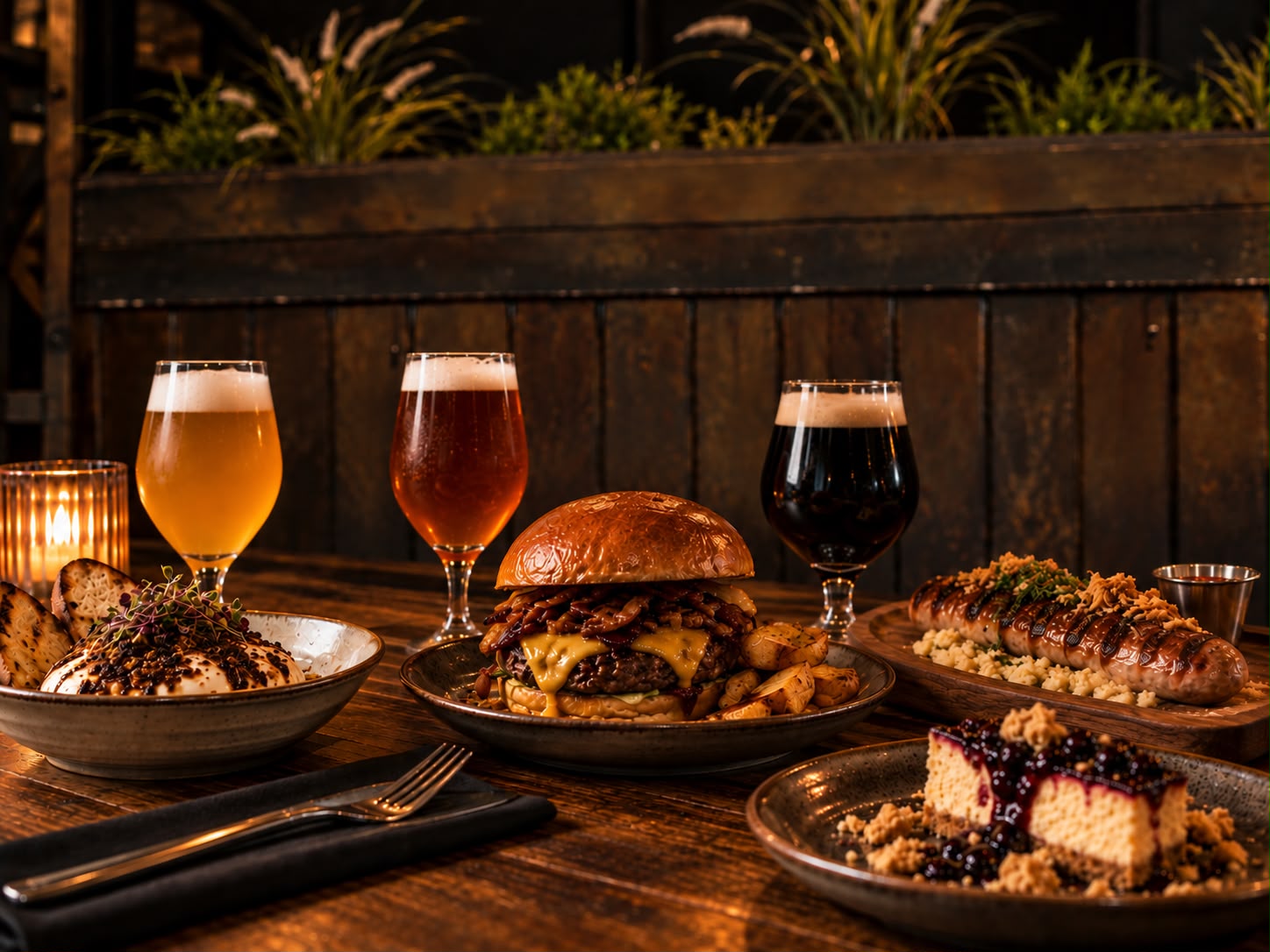 cenas con cerveza artesana